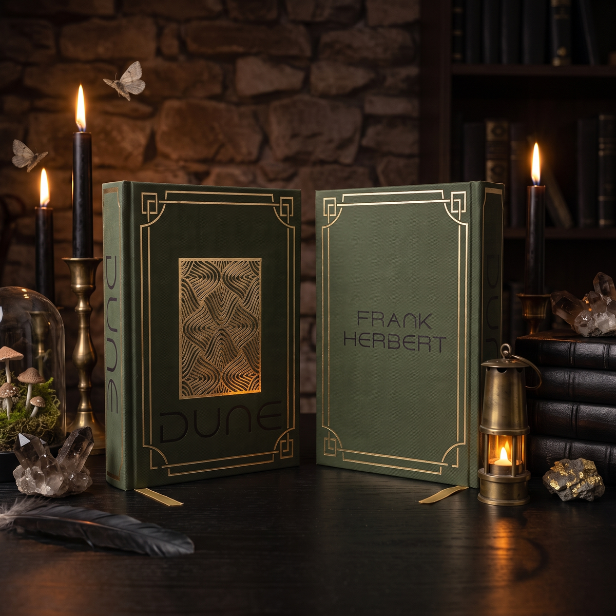 Front and back covers of the Dune custom cloth-bound book